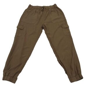 THREAD+SUPPLY Tencel Cargo Jogger Pants; Olive‎ Green; Women's Medium